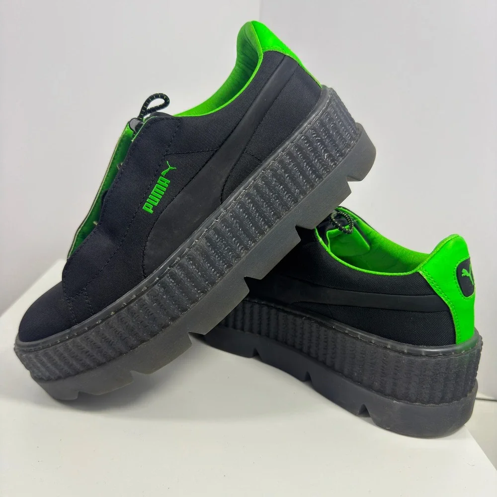 PUMA Fenty Cleated Creeper Surf Shoes Womens Size 8 Black Green‎ Gecko 367681-03